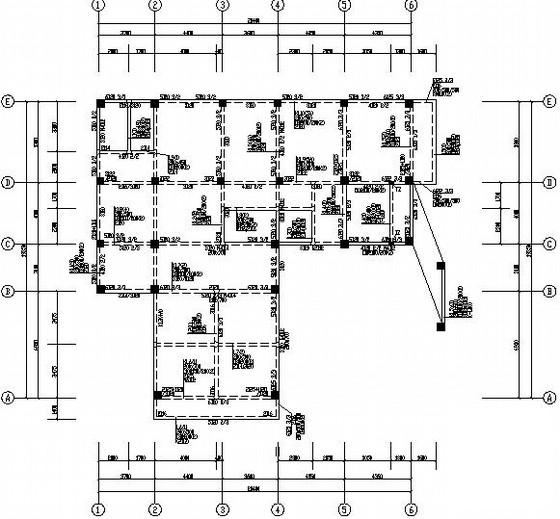 5层条形基础私人框架办公楼结构CAD施工图纸（8度抗震） - 2