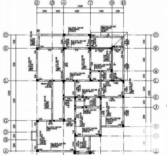地上两层地下1层异形柱框架住宅楼结构CAD施工图纸（独立基础）(地下室底板) - 2