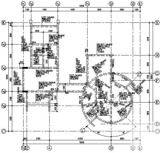 两层框架结构别墅结构CAD施工图纸 - 3