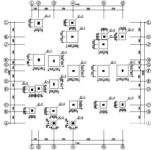 3层独立基础框架综合住宅楼结构CAD施工图纸（6度抗震） - 3