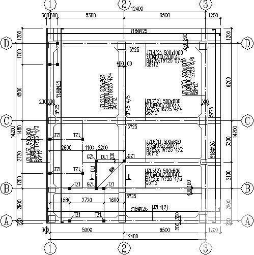 8层筏形基础框架结构住宅楼结构设计CAD施工图纸（8度抗震） - 1
