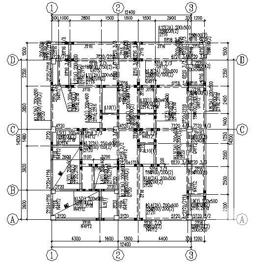 8层筏形基础框架结构住宅楼结构设计CAD施工图纸（8度抗震） - 3
