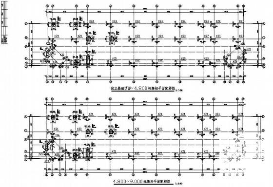 3层框架结构商业楼结构设计图纸(平面布置图) - 2