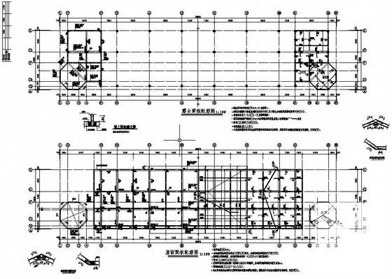 3层框架结构商业楼结构设计图纸(平面布置图) - 4