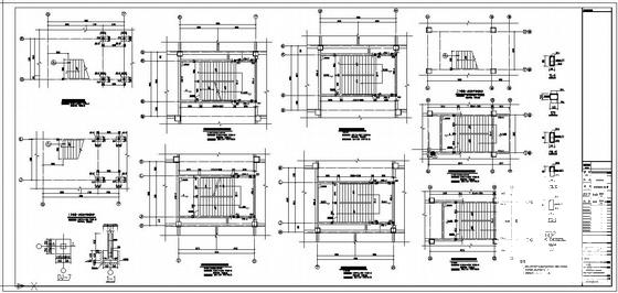 6层学院学生宿舍框架结构设计CAD图纸(平面布置图) - 4