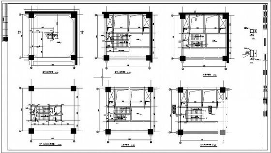 上10层框架结构业务技术与配套用房设计CAD图纸(楼梯平面图) - 4