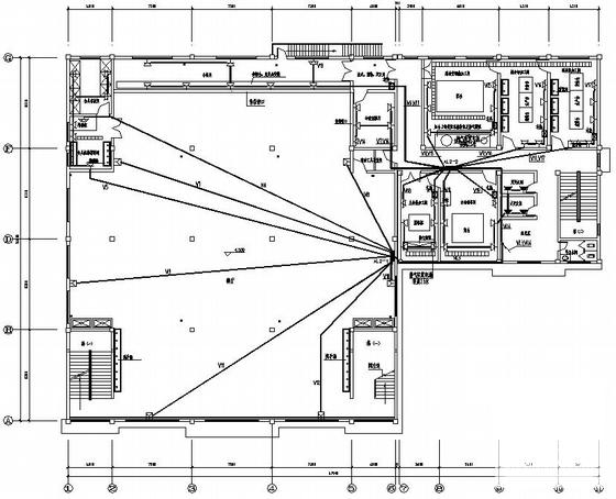 中学2层框架结构食堂强电CAD施工图纸（高9.6米）(防雷接地系统) - 2
