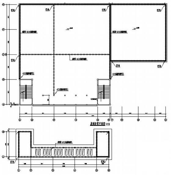 中学2层框架结构食堂强电CAD施工图纸（高9.6米）(防雷接地系统) - 3