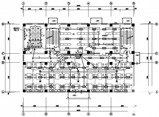 附属中学6层图纸书实验楼电气CAD施工图纸（三级负荷）(综合布线系统) - 3