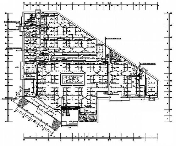 3层高级中学食堂电气CAD施工图纸（高14米）(火灾自动报警系统) - 1