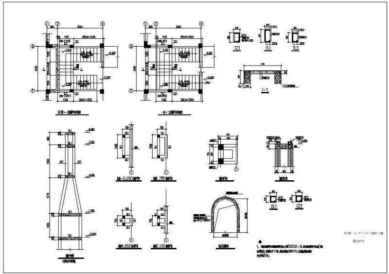 框架结构商业住宅楼结构设计方案CAD图纸 - 4