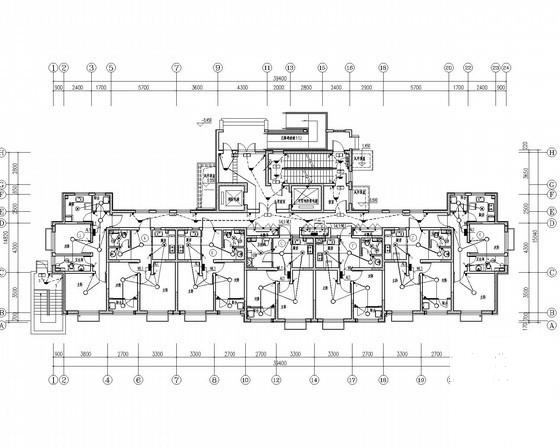 地上32层知名广场住宅楼电气CAD施工图纸带人防（甲级院）(建筑面积) - 1