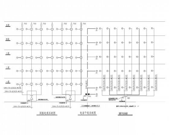 三级负荷5层中学教学楼电气CAD施工图纸 - 3