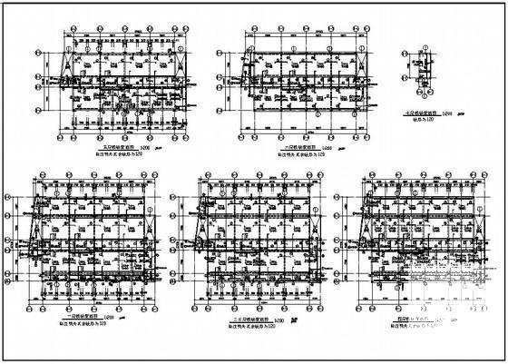 6层桩基础框架结构教学楼结构设计CAD施工图纸（7度抗震）(现浇钢筋混凝土) - 2