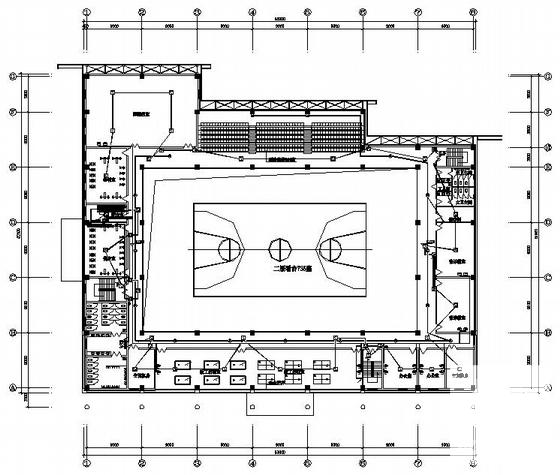 两层实验中学体育馆电气CAD施工图纸(防雷接地系统) - 3