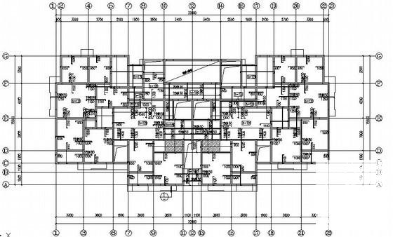 24层框架剪力墙住宅楼结构CAD施工图纸（条形基础） - 1