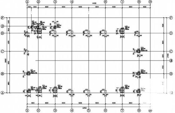 两层框架结构条形基础体育馆结构CAD施工图纸(梁配筋图) - 2