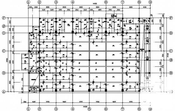 两层框架结构条形基础体育馆结构CAD施工图纸(梁配筋图) - 3