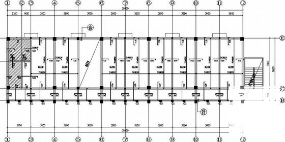 5层独立基础框架办公楼结构CAD施工图纸（7度抗震）(平面布置图) - 2