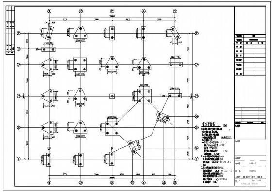 3层框架木材仓库结构设计方案CAD图纸 - 1
