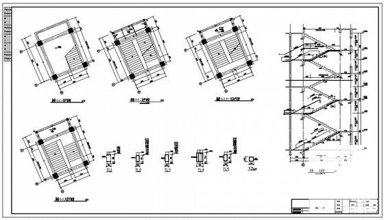 4层框架结构局部3层住宅楼结构设计图纸(平面布置图) - 4