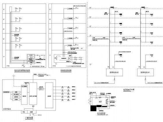 多层中学教学楼强弱电CAD施工图纸 - 2