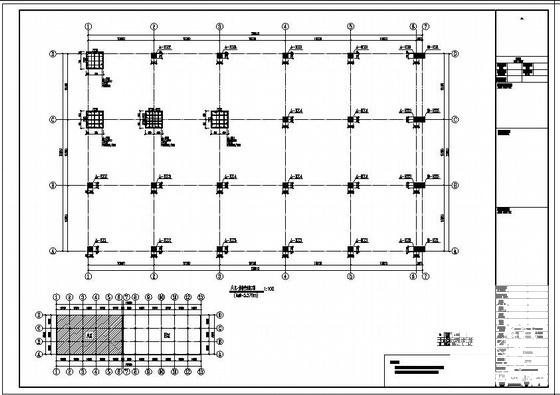 混凝土框架厂房结构设计方案CAD施工图纸 - 1