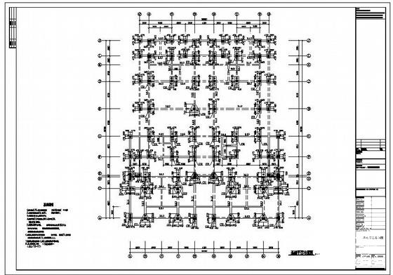 4层框架办公用房结构设计方案图纸(平面布置图) - 1