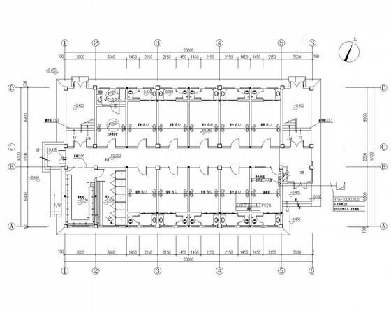 2325.66m5层中学宿舍楼电气CAD施工图纸(建筑面积) - 2