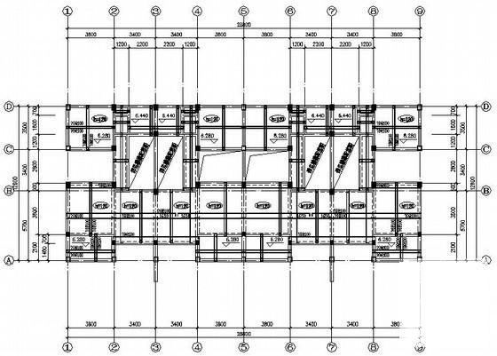 张家港3层框架结构办公楼结构设计CAD施工图纸 - 2