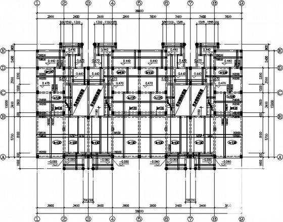 张家港3层框架结构办公楼结构设计CAD施工图纸 - 3