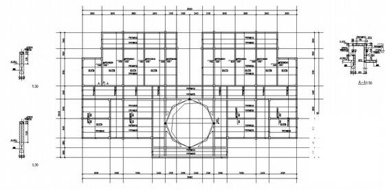 框架结构带地下室会所结构设计CAD图纸(柱平法施工图) - 1