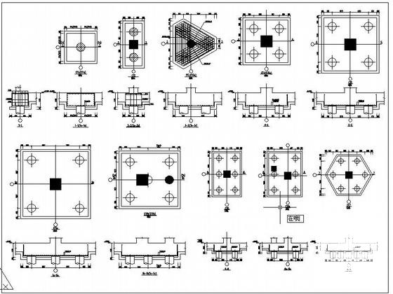 6层大学研究生院扩建框架结构设计CAD图纸(基础平面图) - 3