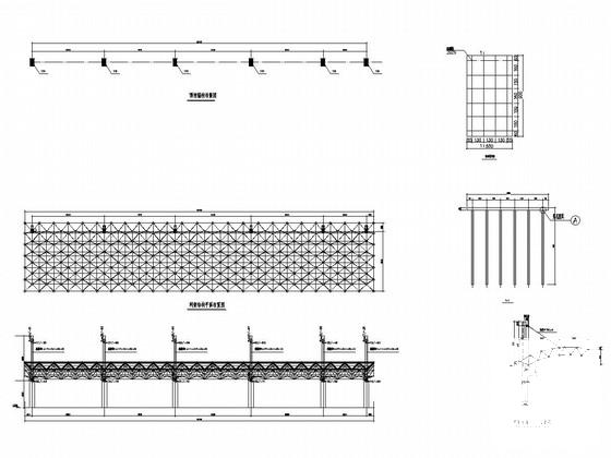 轻钢结构中学体育场看台挑棚结构建筑施工CAD图纸 - 1