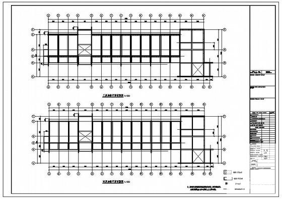 滨海县5层砌体结构初级中学加固结构建筑施工CAD图纸(平面布置图) - 2