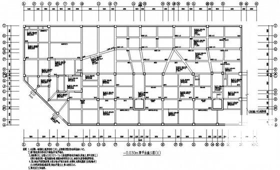 8层框架结构商住楼结构设计CAD施工图纸(剪力墙边缘构件) - 2