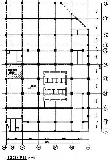 两层大厦车间局部加固结构CAD施工图纸（8度抗震） - 1