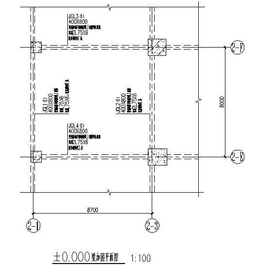 两层大厦车间局部加固结构CAD施工图纸（8度抗震） - 2
