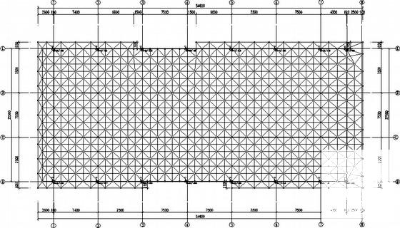 中学体育馆网架结构CAD施工图纸（7度抗震）(平面布置图) - 1