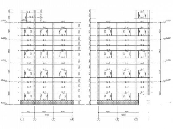 5层独立基础钢框架中间仓结构CAD施工图纸（7度抗震）(平面布置图) - 1