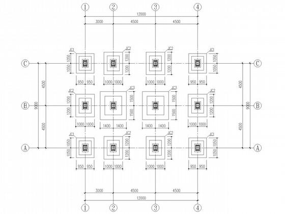 5层独立基础钢框架中间仓结构CAD施工图纸（7度抗震）(平面布置图) - 2