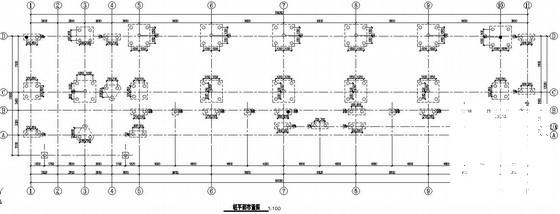 4层框架中学教学楼建筑施工CAD图纸(结构平面图) - 1