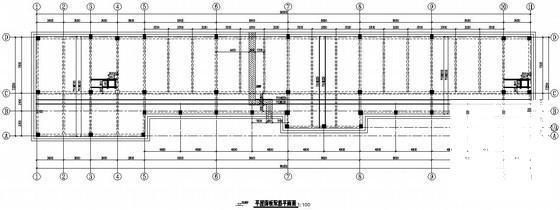4层框架中学教学楼建筑施工CAD图纸(结构平面图) - 3