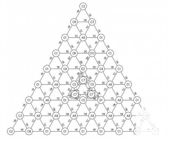 独立基础网架结构三面广告牌结构CAD施工图纸（8度抗震） - 2