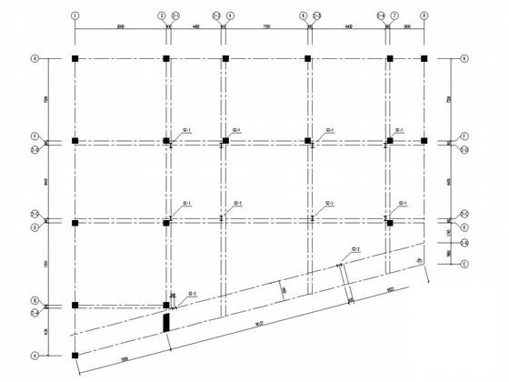 4层门式刚架结构办公楼结构CAD施工图纸（6度抗震） - 1
