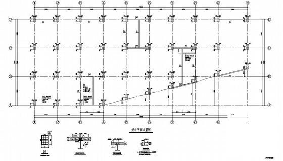 两层独立基础钢框架厂房结构CAD施工图纸（7度抗震）(平面布置图) - 2