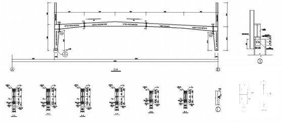 两层独立基础钢框架厂房结构CAD施工图纸（7度抗震）(平面布置图) - 4