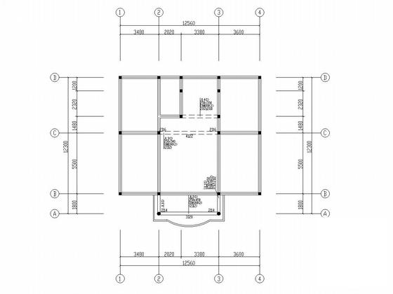 3层条形基础砌体结构别墅结构CAD施工图纸（7度抗震） - 4