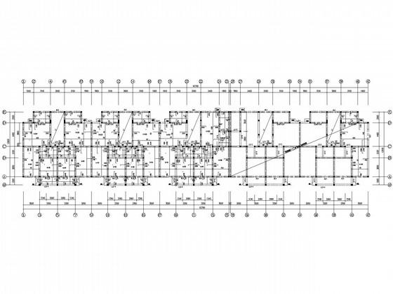 6层条形基础砌体结构住宅楼结构CAD施工图纸(平面布置图) - 1