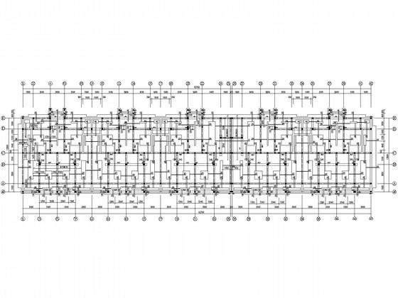 6层条形基础砌体结构住宅楼结构CAD施工图纸(平面布置图) - 2